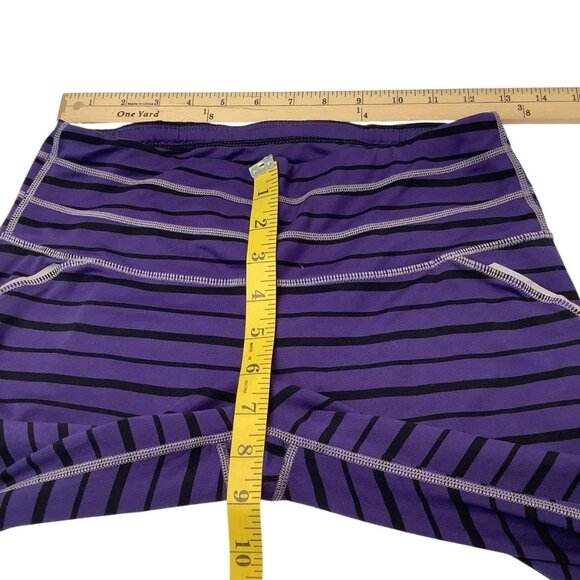 Athleta Purple Striped Ruched Reflective Yoga Gym Legging Jogger Womens Size S - Picture 8 of 10